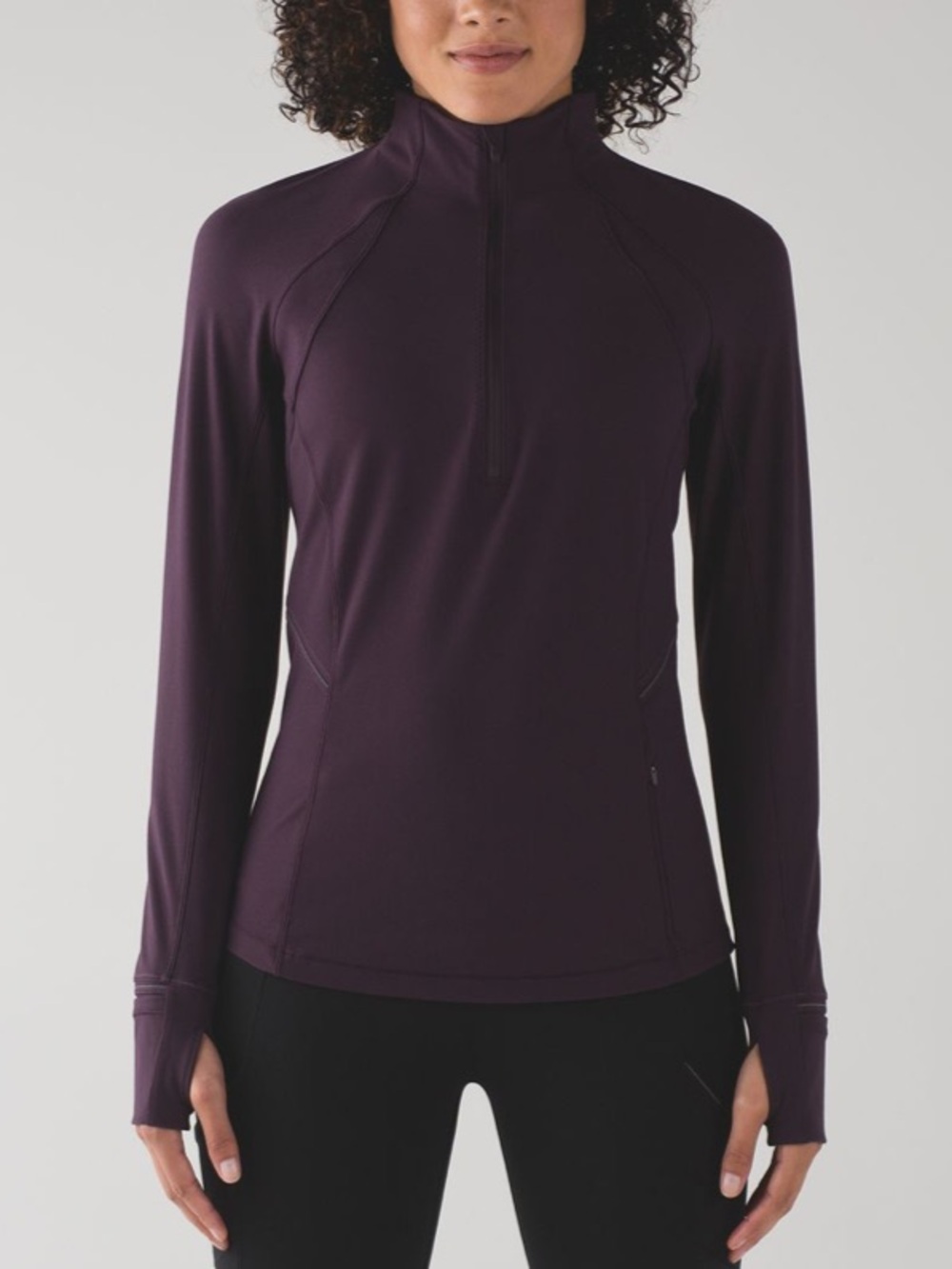 Lululemon Fresh Tracks 1/2 Zip – Black Cherry – Size 6 Long Sleeve Thermal